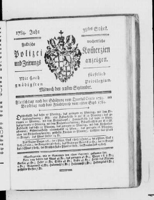 38tes Stück., Ausgabe vom 22. September 1784