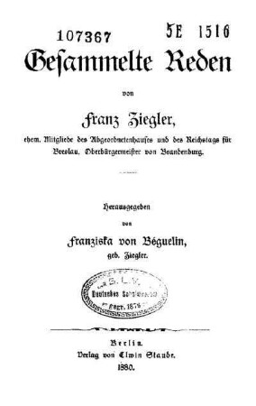Gesammelte Reden