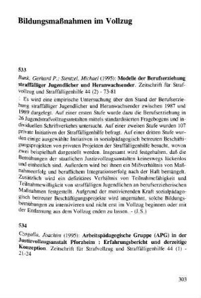 303-305, Bildungsmaßnahmen im Vollzug