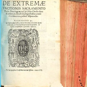 De Extremae Vnctionis Sacramento : Theses Theologicae