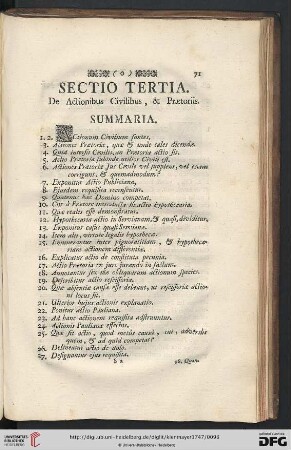 Sectio tertia: De Actionibus Civilibus, & Praetoriis