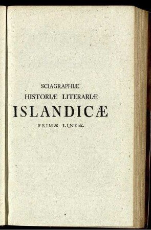 Sciagraphiae historiae literariae islandicae primae lineae.