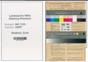 Entnazifizierung Erich Striebeck , geb. 29.08.1911 (Hauer)