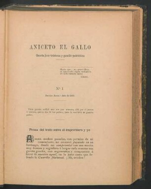Extracto del n° 1° del periódico Ancieto el Gallo