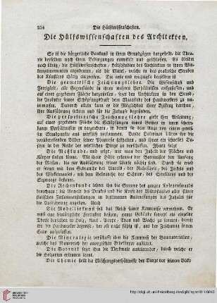 Die Hilfswissenschaften des Architekten