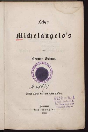 Theil 1: Bis zum Tode Rafaels