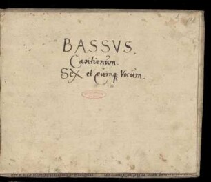 [Georg Otto]: Cantionum. Bassus