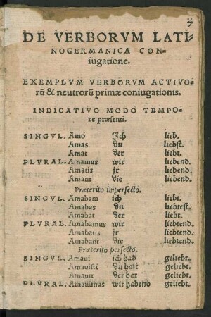 De Verborum Lationogermanica Coniugatione.