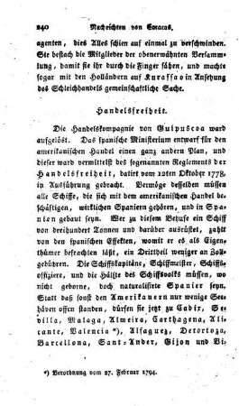 Handelsfreiheit.