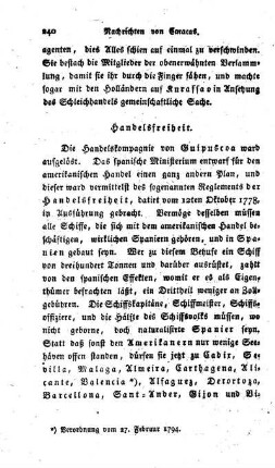 Handelsfreiheit.