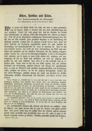 Ethos, Habitus und Telos : (drei Fundamentalbegriffe der Pädagogik)