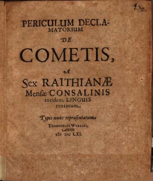 Periculum declamatorium de comitis