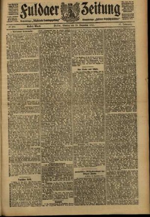 Erste Ausgabe vom Montag, den 19. Dezember 1910.