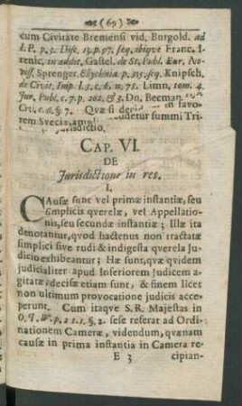 Cap. VI. De Iurisdictione in res.