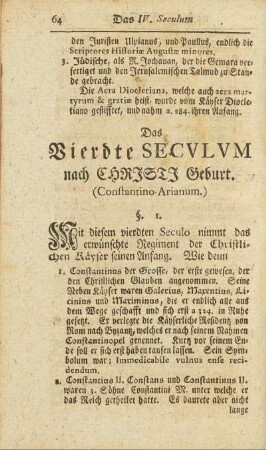 Das Vierdte Secvlvm nach Christi Geburt (Constantino-Arianum)