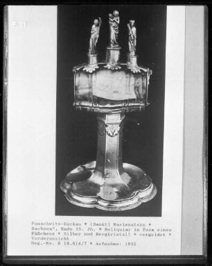 Reliquiar in Form eines Fäßchens