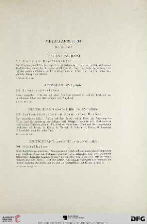 Metallarbeiten (Nr. 391-409)