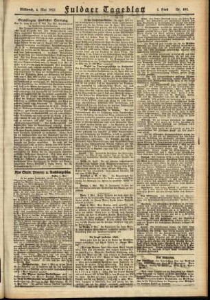Zweite Ausgabe vom Mittwoch, den 04. Mai 1921.