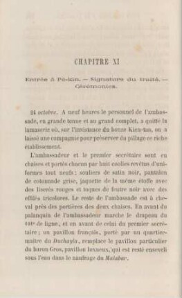 Chapitre XI. Entrée à Pé-kin. - Signature du traité. - Cérémonies