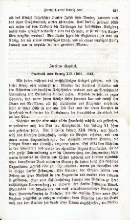 Zweites Kapitel. Frankreich unter Ludwig XIII. (1610 - 1643)