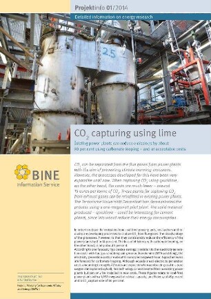 CO2 capturing using lime. Existing power plants can reduce emissions by about 90 per cent using carbonate looping - and at acceptable costs.