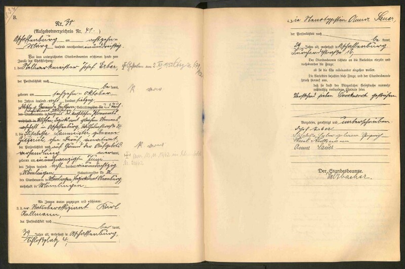 Standesamtsbuch der Stadt Aschaffenburg: Eheschließungen 252/1930 - 130/1931