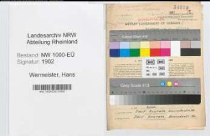 Entnazifizierung Hans Wermeister, geb. 20.07.1900 (Betriebstechniker)
