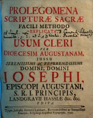 Prolegomena Scripturae Sacrae Facili Methodo Explicata