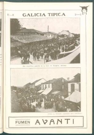 [Vistas de la] Galicia típica : Dos magníficos aspectos de la feria de Bandeira (Silleda)