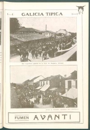 [Vistas de la] Galicia típica : Dos magníficos aspectos de la feria de Bandeira (Silleda)