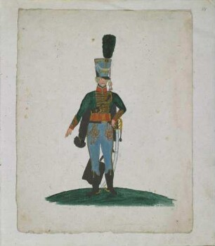 Husaren-Offizier vom Banner der freiwilligen Sachsen, 1813/14