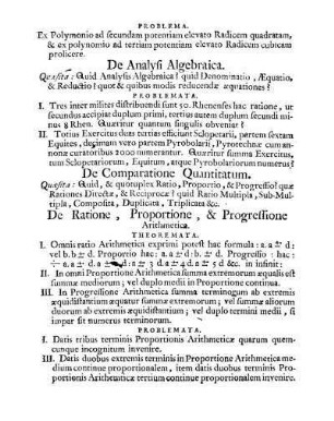 De Comparatione Quantitatum.