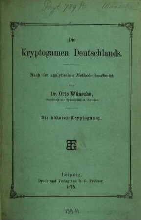 Die Kryptogamen Deutschlands : die höheren Kryptogamen