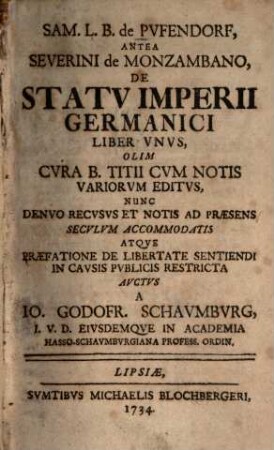 De statu Imperii Germanici liber I