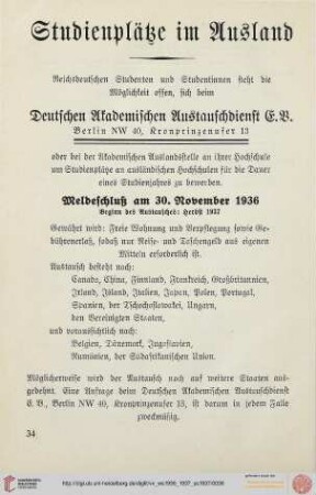 Studienplätze im Ausland