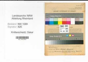 Entnazifizierung Oskar Knitterscheidt , geb. 17.09.1899 (Polizist)