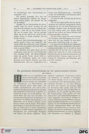 Ein geschnitzter Sakristeischrank aus der spätromanischen Periode