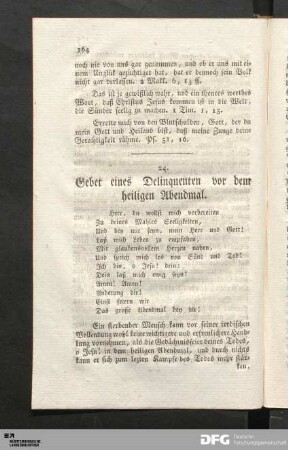 24. Gebet eines Delinquenten vor dem heiligen Abendmal.