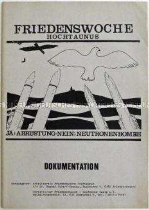 Dokumentation zur "Friedenswoche Hochtaunus" 1979 - Sachkonvolut