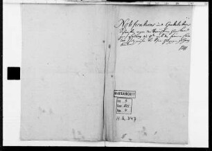 Notifikations- und Gratulationsschreiben von bzw. an Landgraf Ludwig VIII. anlässlich der Vermählung des Erbprinzen