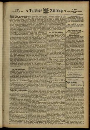 Dritte Ausgabe vom Samstag, den 25. Mai 1912.
