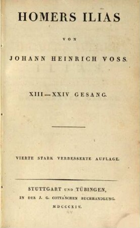 Homers Werke, 2. Ilias : XIII-XXIV Gesang