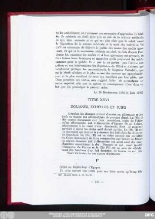 Titre XXVI Douanes, Echelles Et Juifs