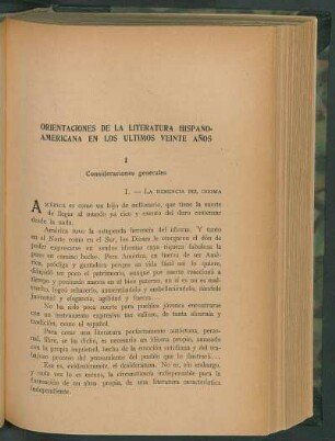 Orientaciones de la literatura hispanoamericana en los últimos veinte años