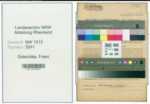 Entnazifizierung Franz Gotschika , geb. 13.08.1897 (Opernsaenger)