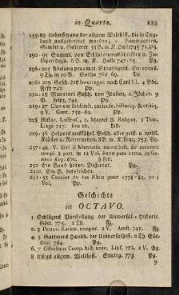 133-152, Geschichte in Octavo. In Duodecimo.