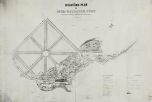 Quedlinburg, Plan zu dem Brühlpark in englischem Stil mit einem vermutlich älteren Teil von geometrischem französischem Stil