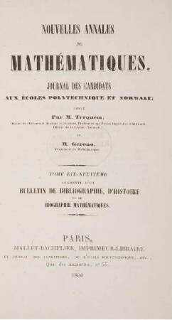 19: Nouvelles annales de mathématiques