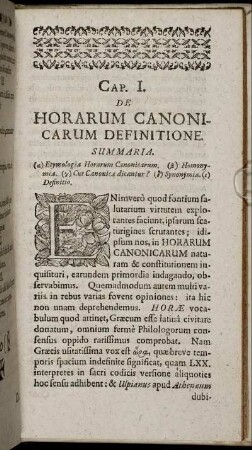 De Horarum Canonicarum Definitione.