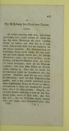 11. Die Aufhebung des Edicts von Nantes. (1685.)